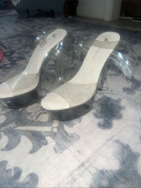 Pleaser Clear Platform Heels - Transparent